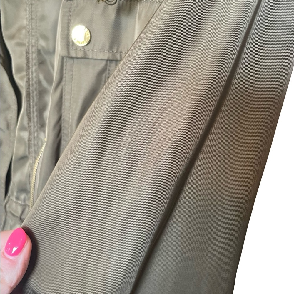 Michael Kors Olive Utility Jacket Small Gold Hardware Anorak - Picture 7 of 12